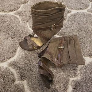 Heeled sandal-booties